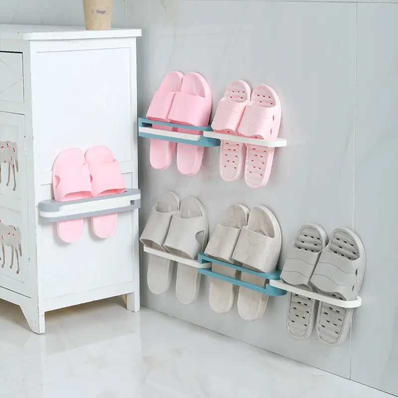 Shoes Rack Wall Mounted Folding Towel Hanger Organizer