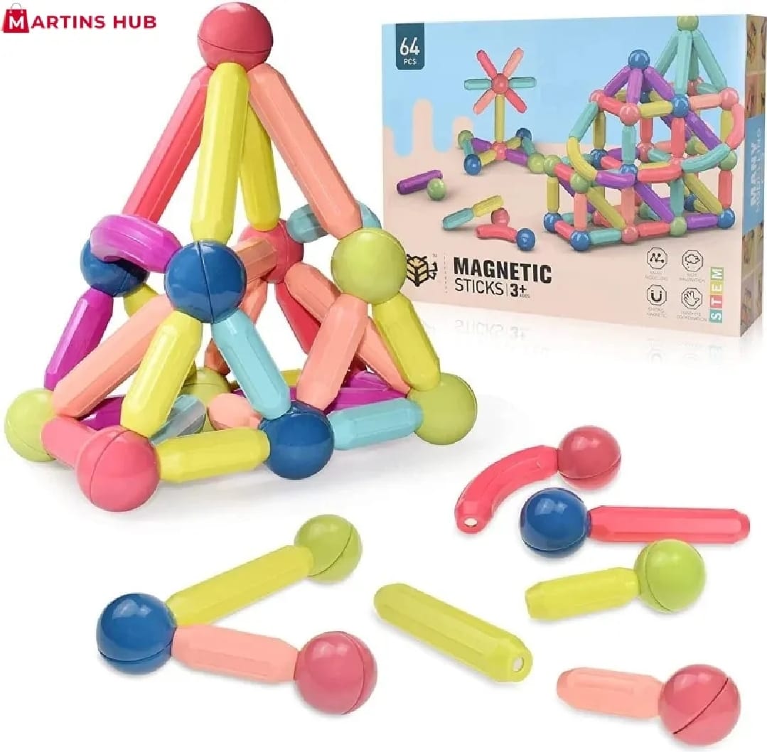 Magnetic Toys Building Blocks - 36 PCS Kids Magnet Balls and Rods Set