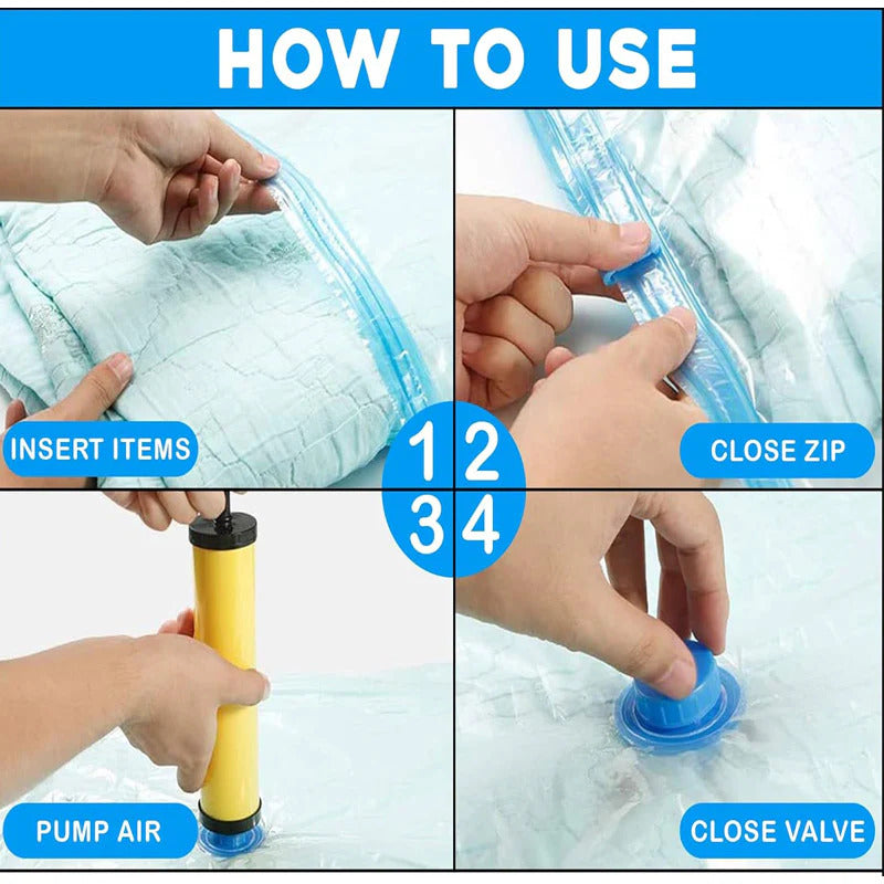 Vacuum Storage Bags with Hand Pump