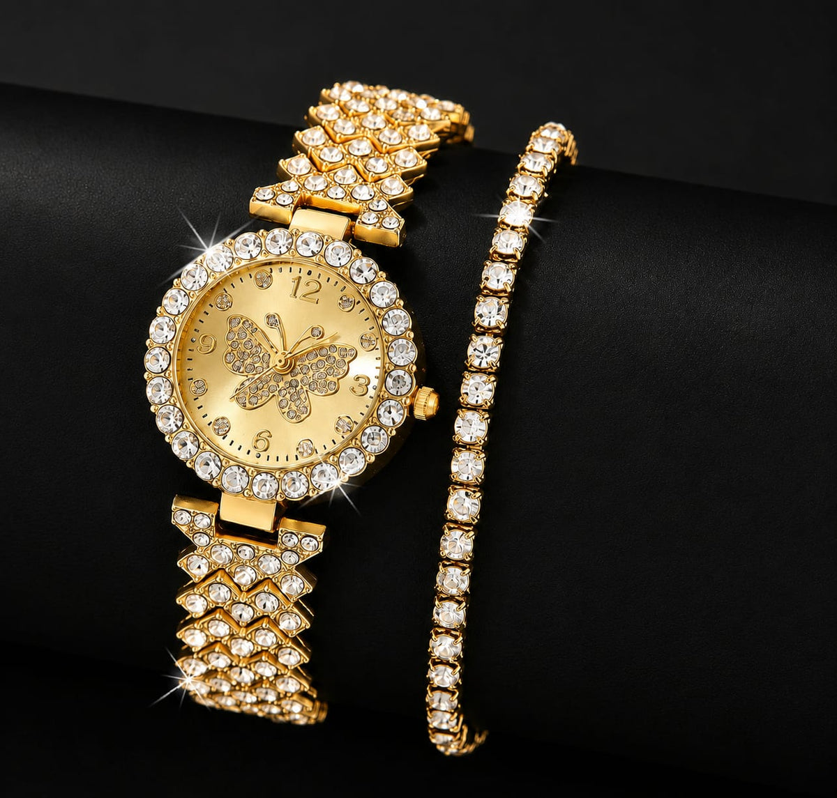 Butterfly Quartz Watch And Bracelet Set