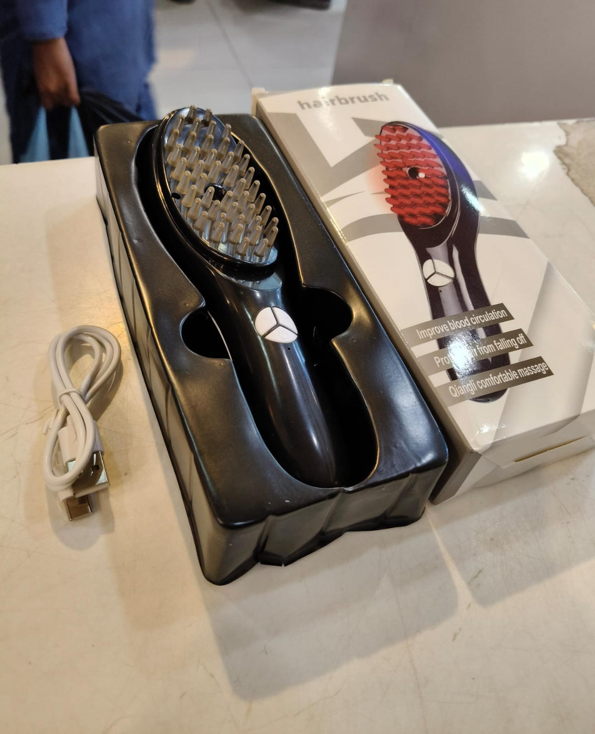 Electric 3D Scalp Massage Comb with Steam Spray & Red Blue Light