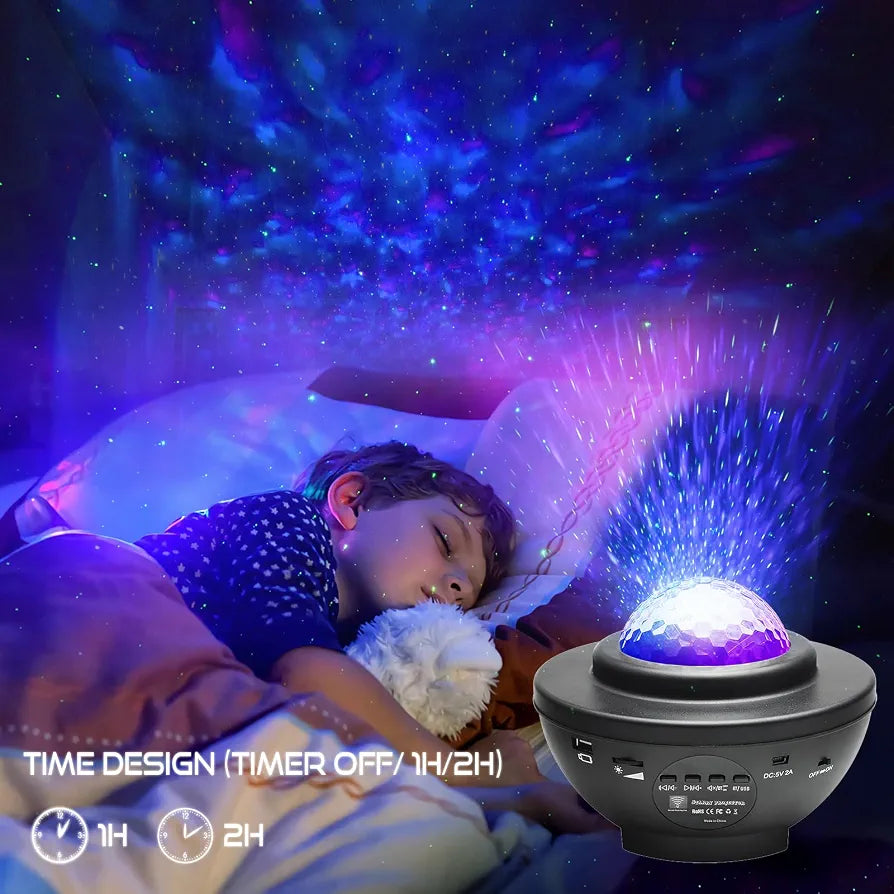 LED Night Light Projector with Bluetooth Speaker & Remote