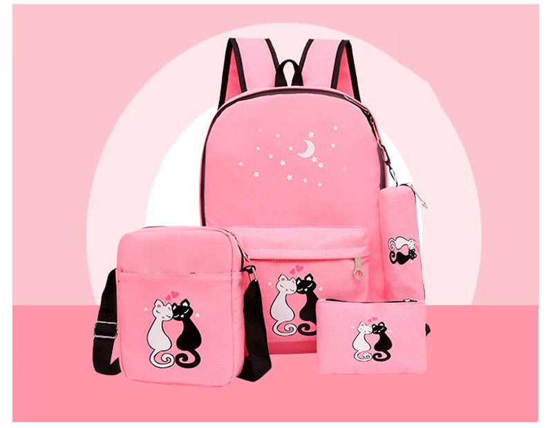 4-Piece School Bag Set/ premium qualitybackpack School Bags For Girls Boys