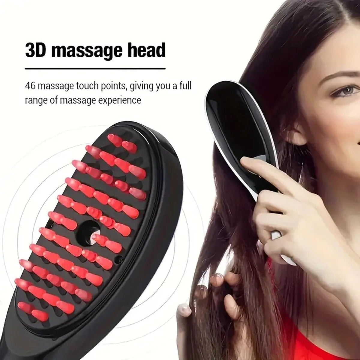 Electric 3D Scalp Massage Comb with Steam Spray & Red Blue Light