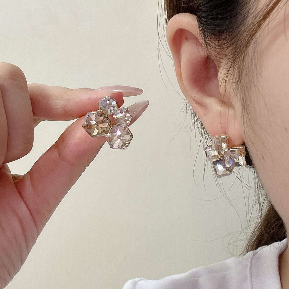 Crystal Sparkling Korean Earrings Premium