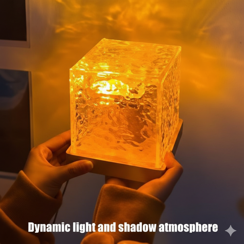 Dynamic Rotating Water Ripple Night Light