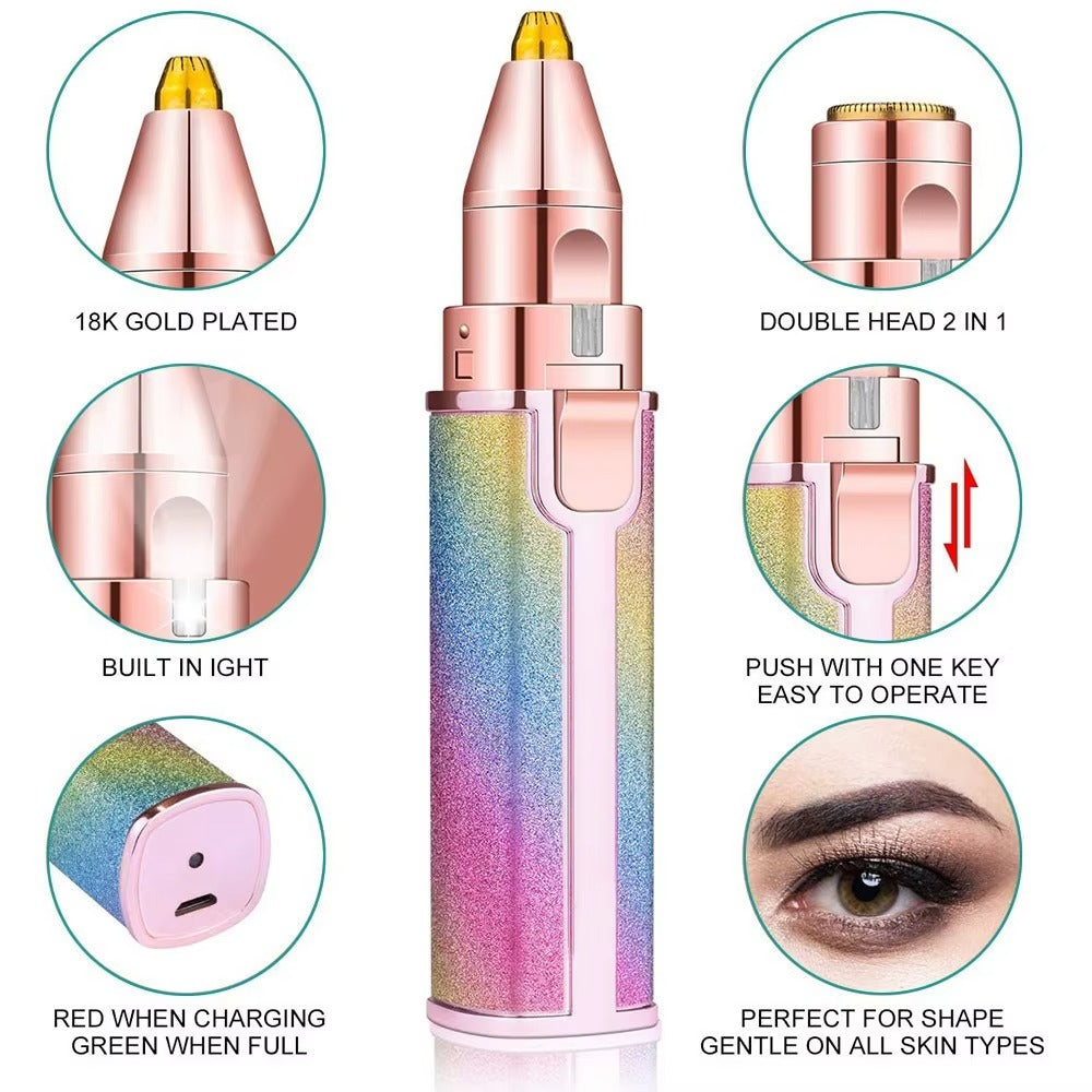 Electric Eyebrow Trimmer for Women 2 In1 Rechargeable