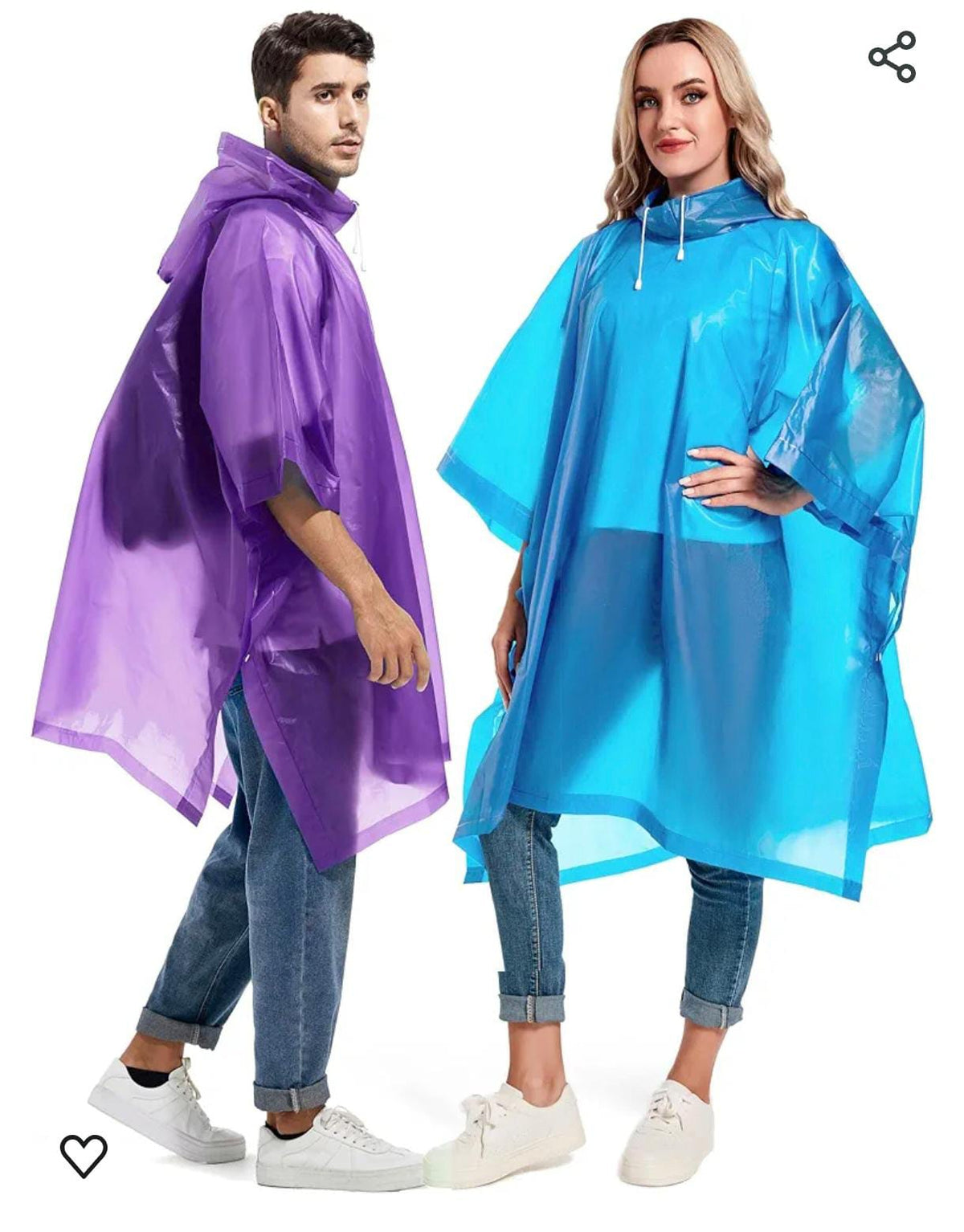 Rain Ponchos for Adults Reusable - Raincoats