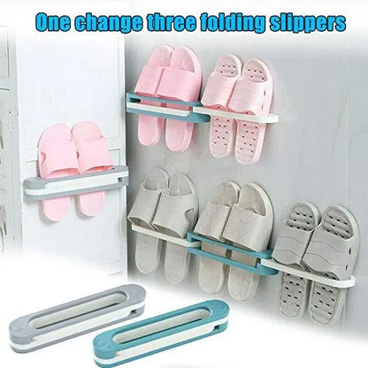 Shoes Rack Wall Mounted Folding Towel Hanger Organizer
