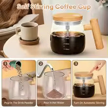 Self Mixing Glass Mug for Home &amp; Office