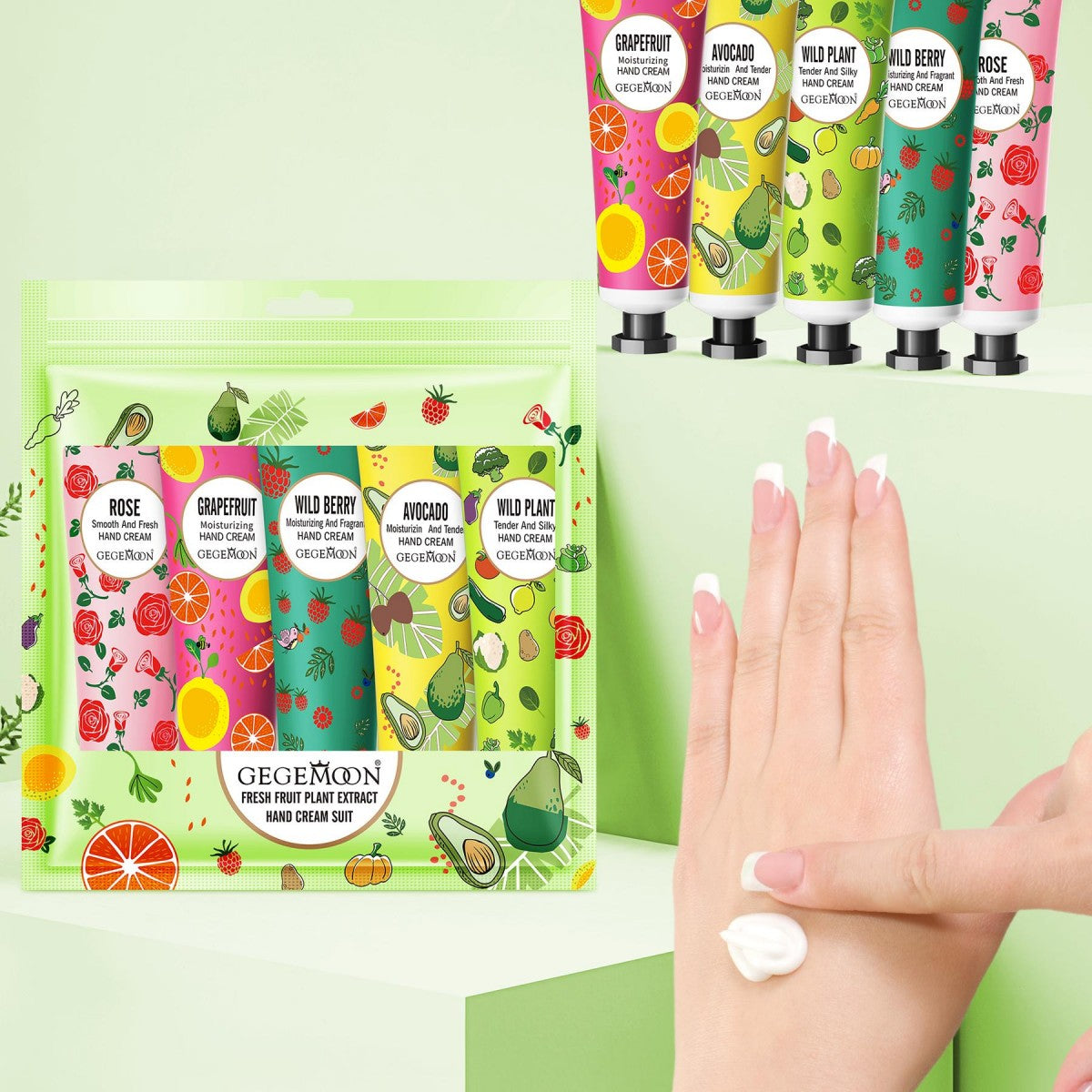 5pcs Plant &amp; Fruit Fragrance Hand Cream Set
