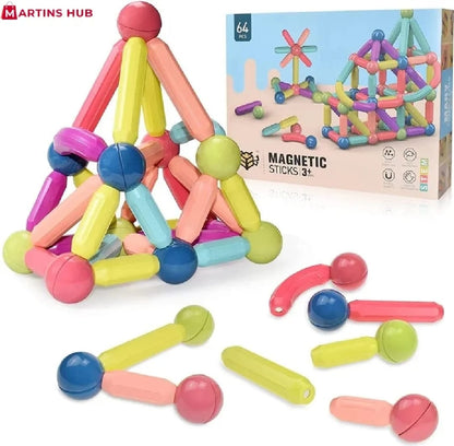 Magnetic Toys Building Blocks - 36 PCS Kids Magnet Balls and Rods Set