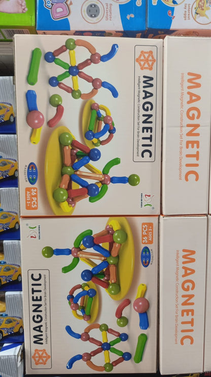 Magnetic Toys Building Blocks - 36 PCS Kids Magnet Balls and Rods Set