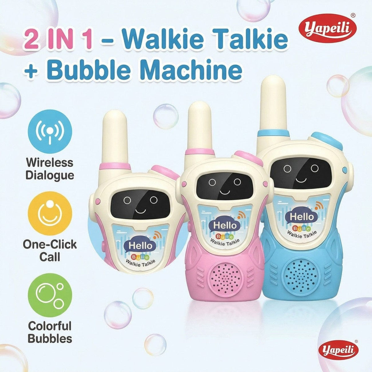 Walkie Talkie Bubble Maker Toy Fun  2 in 1