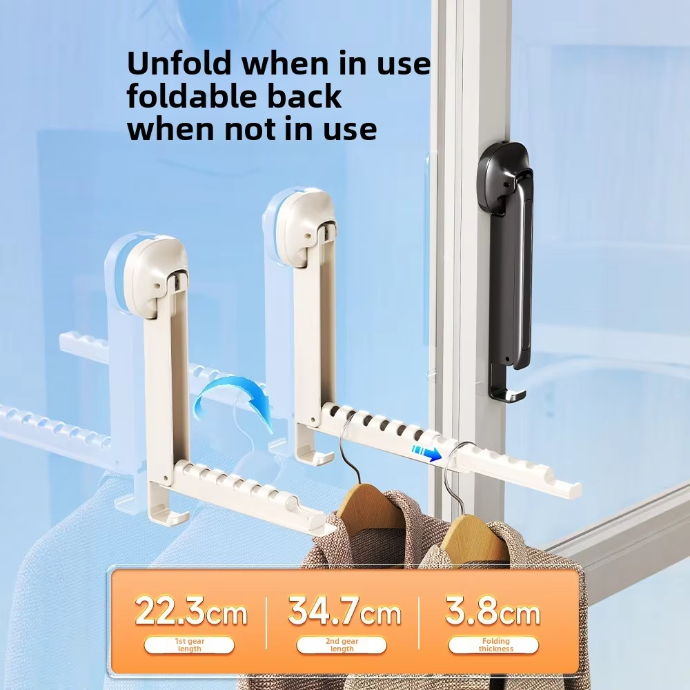 Folding Wall Mounted Clothes Drying Rack With Suction Cup