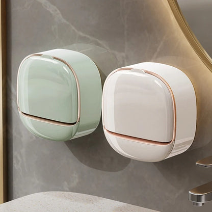 Wall-Mounted Flip-Cover Soap Holder – Stylish