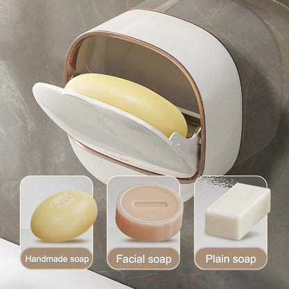 Wall-Mounted Flip-Cover Soap Holder – Stylish