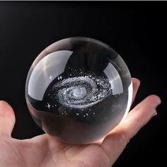 3D Crystal Ball LED Table Lamp With Laser Engraved Solar System