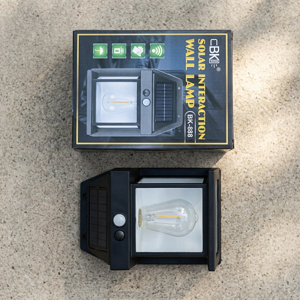 Solar Charge Motion Sensor Solar Waterproof Wall Lamp