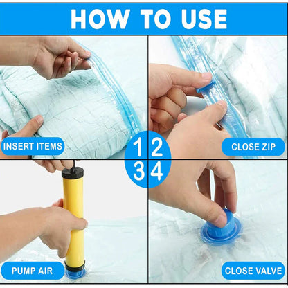 Vacuum Storage Bags with Hand Pump