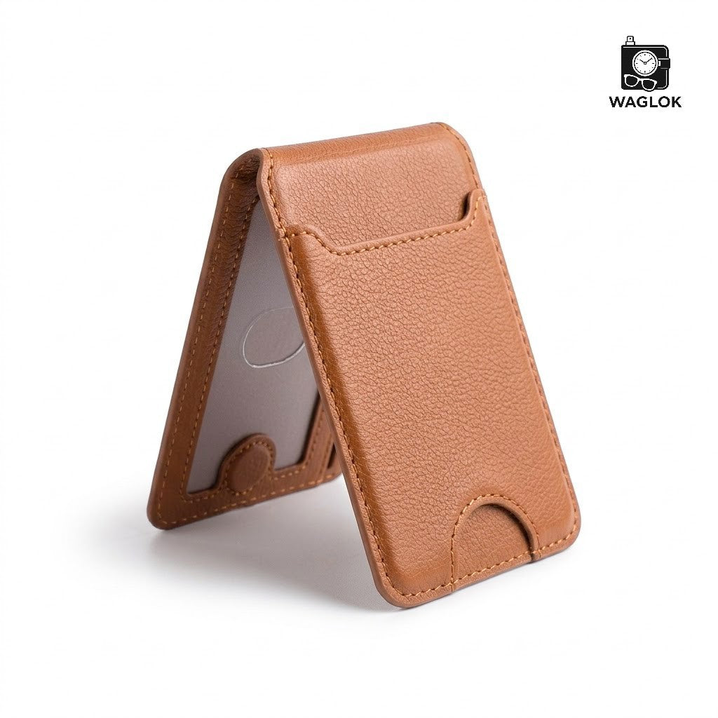 Mobile Magnetic Card Holder Wallet with Box – Slim 3 slots premium leather