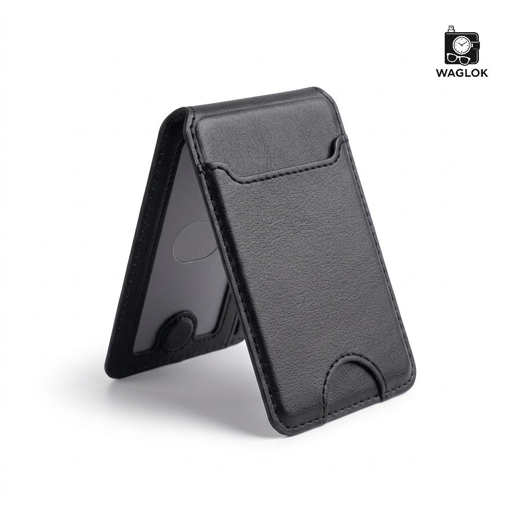 Mobile Magnetic Card Holder Wallet with Box – Slim 3 slots premium leather