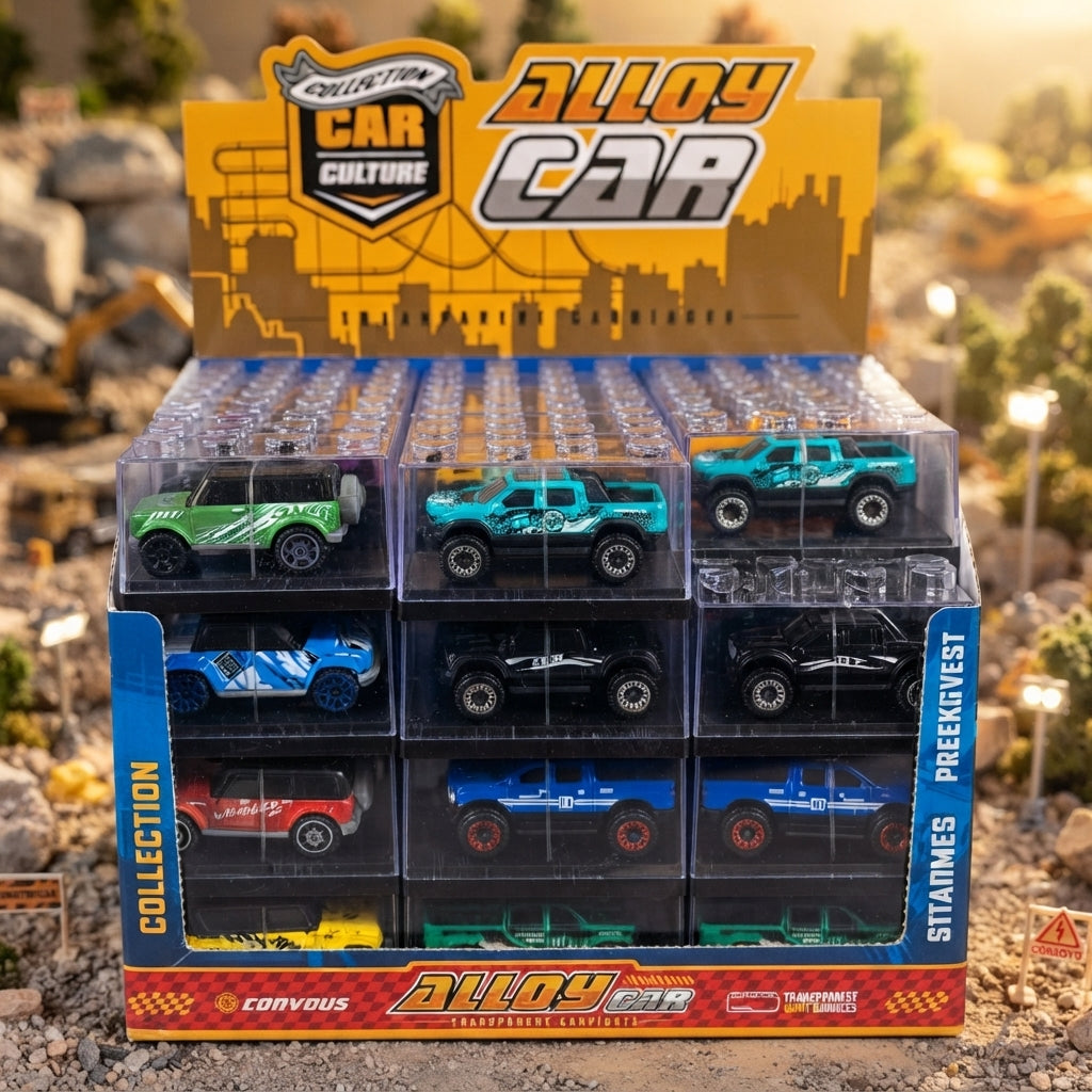 1 Pc - Die Cast Alloy Car Toy Transparent Block Carriage