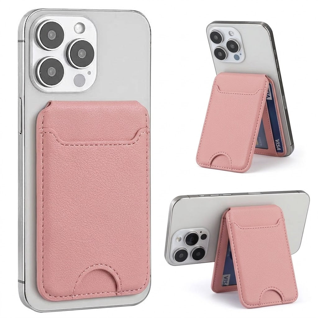 Mobile Magnetic Card Holder Wallet with Box – Slim 3 slots premium leather