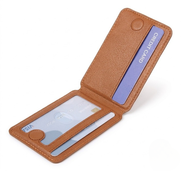 Mobile Magnetic Card Holder Wallet with Box – Slim 3 slots premium leather