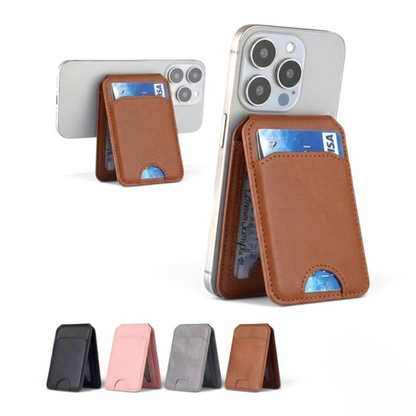 Mobile Magnetic Card Holder Wallet with Box – Slim 3 slots premium leather