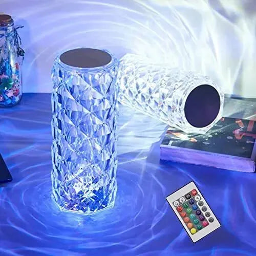Rechargeable Rose Diamond Table Lamp with Wireless Remote