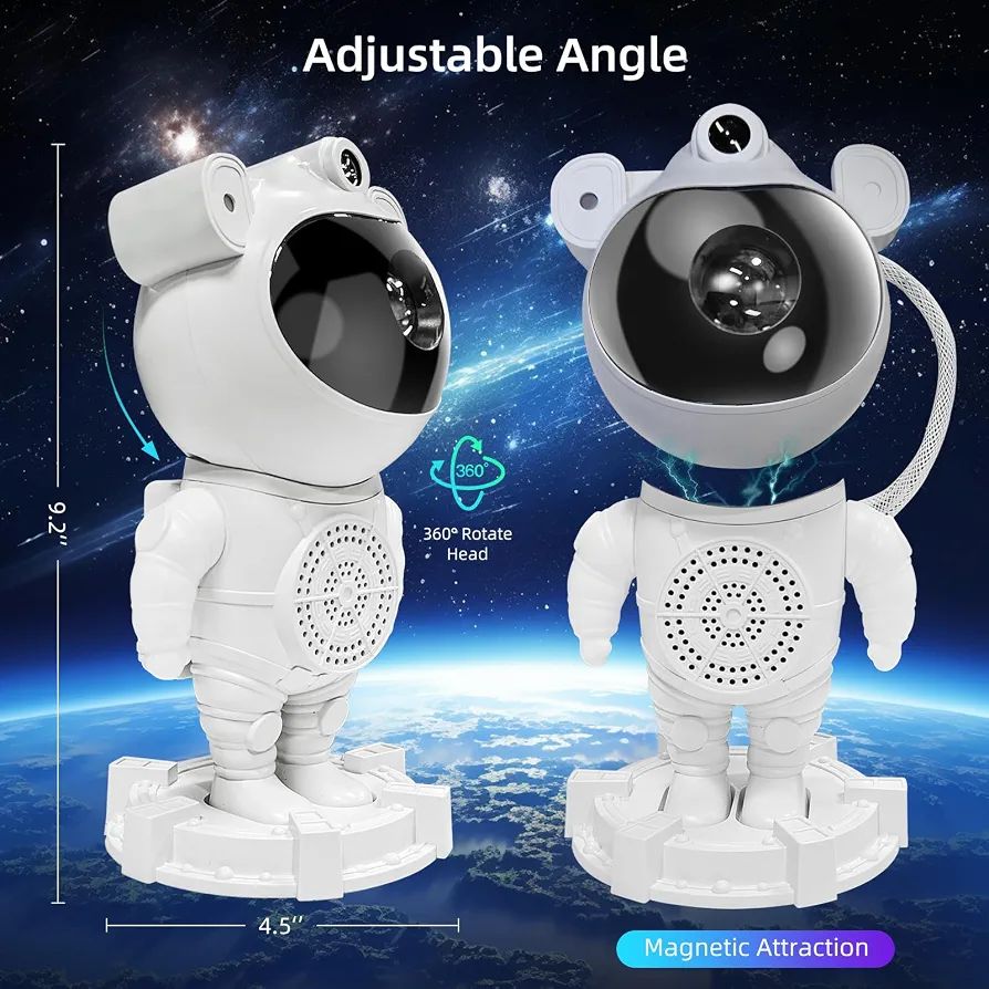 Astronaut Galaxy Star Projector Lamp with Built-in Bluetooth Speaker &amp; Remote Control