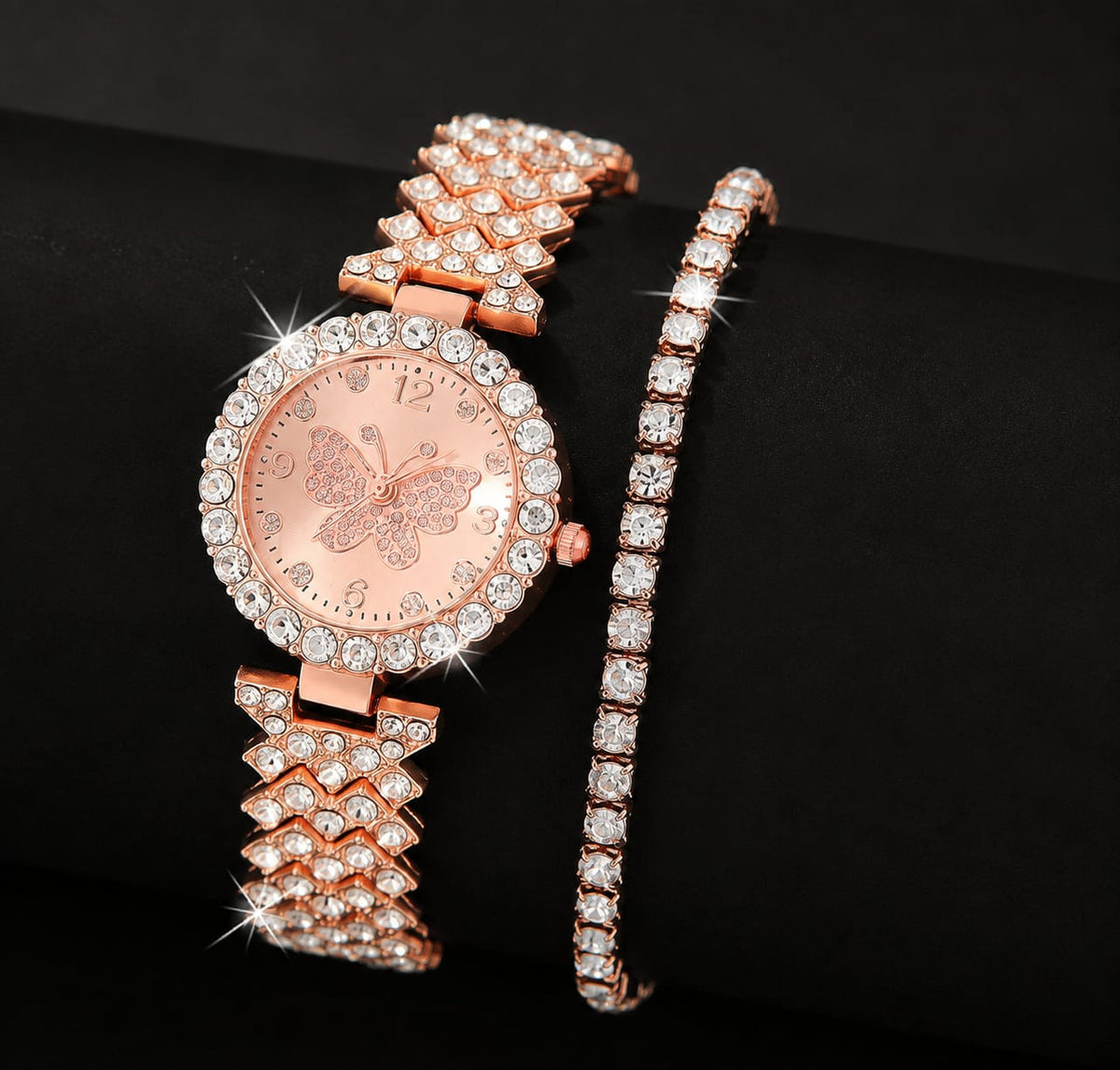 Butterfly Quartz Watch And Bracelet Set