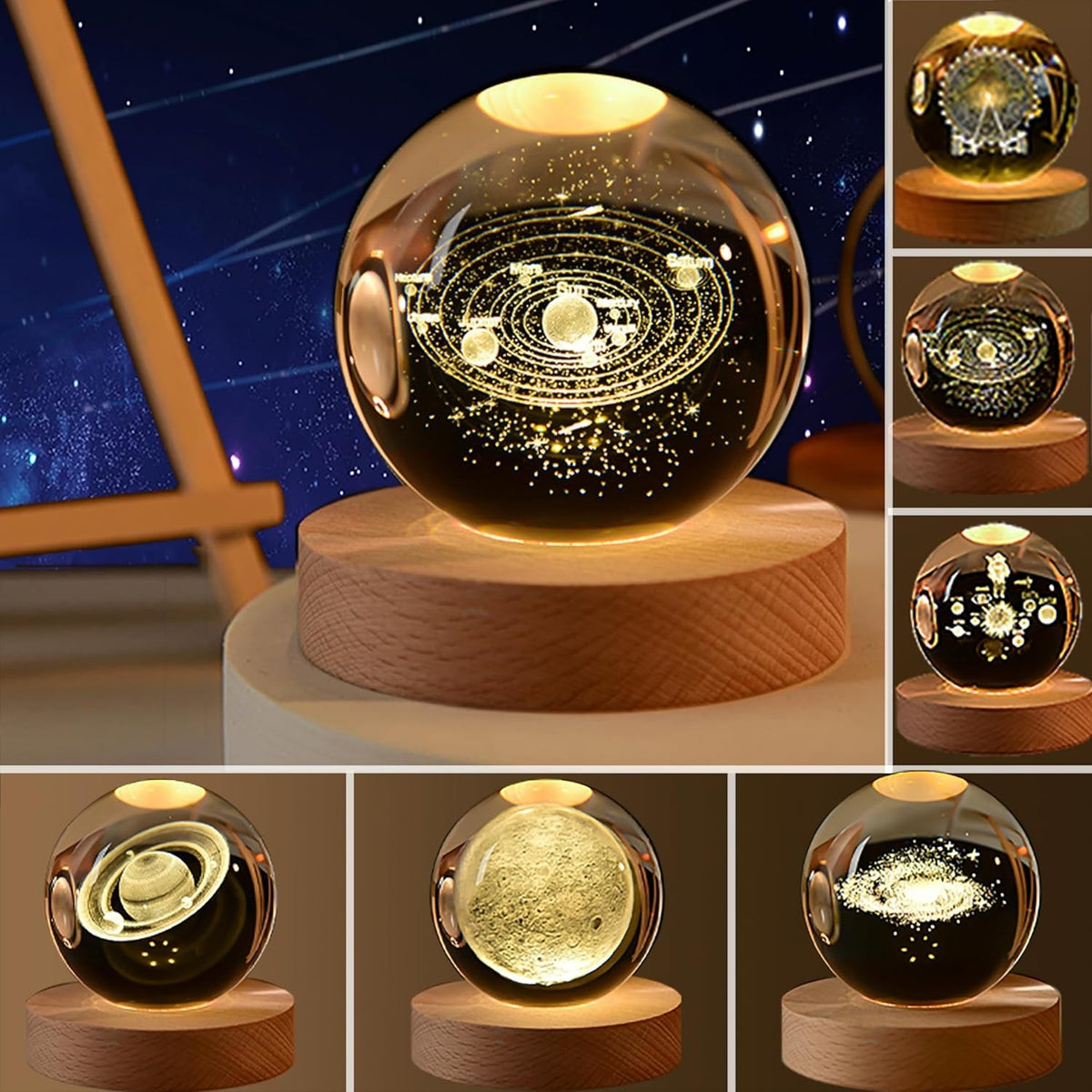 LED Galaxy Crystal Ball Lamp