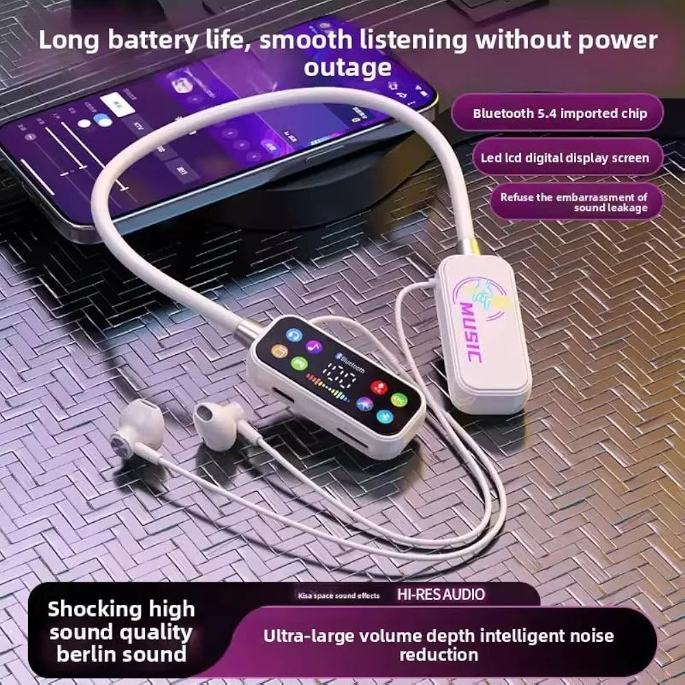 Mf Model YG17 Wireless Neckband Earphones With LED Display -