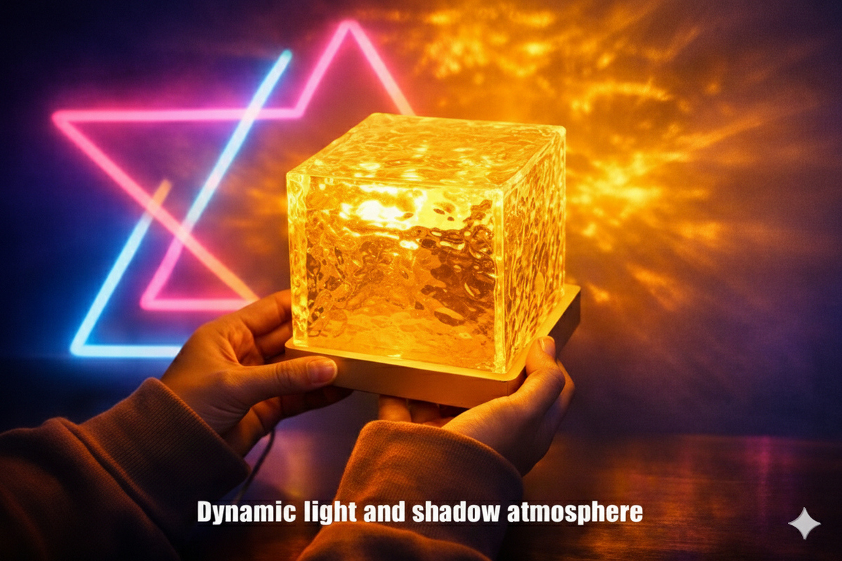 Dynamic Rotating Water Ripple Night Light