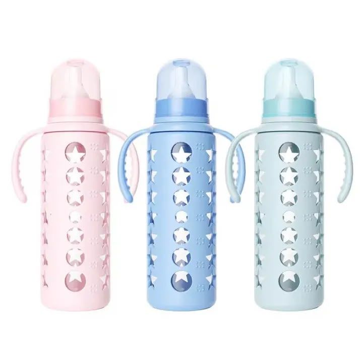 Premium Anti-Colic Glass Baby Feeder (With Silicone Cover