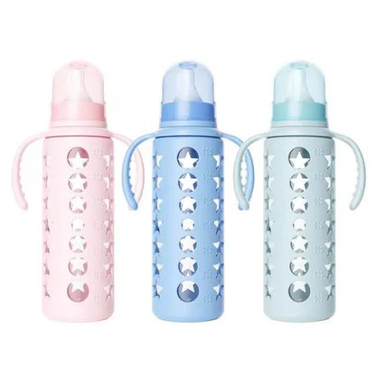 Premium Anti-Colic Glass Baby Feeder (With Silicone Cover