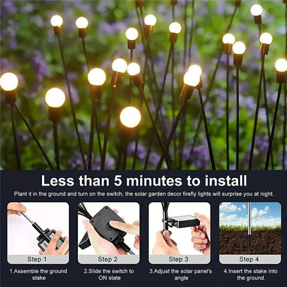 Garden Solar Powered Firefly Lights, Waterproof