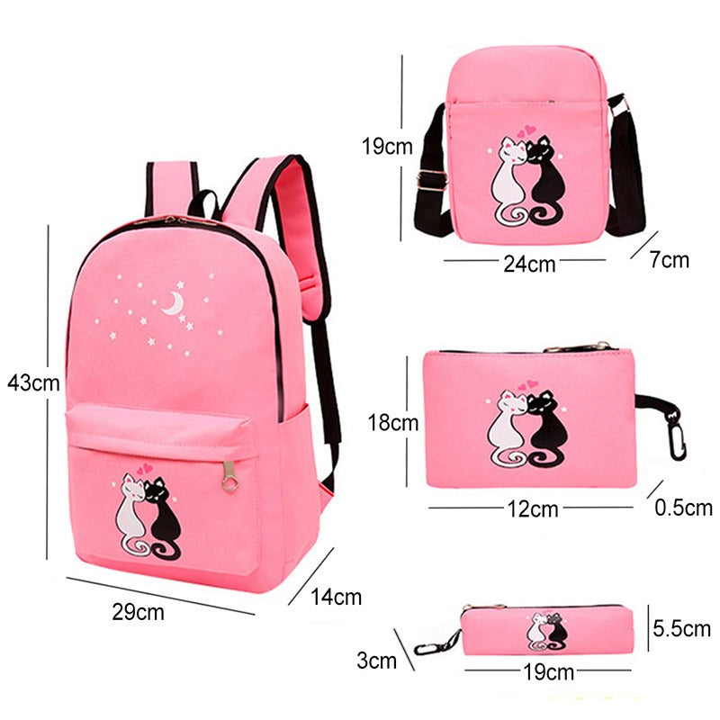 4-Piece School Bag Set/ premium qualitybackpack School Bags For Girls Boys