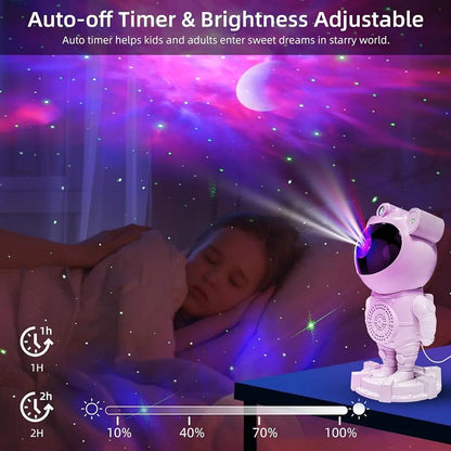 Astronaut Galaxy Star Projector Lamp with Built-in Bluetooth Speaker &amp; Remote Control