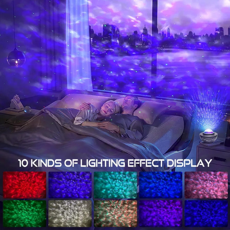 LED Night Light Projector with Bluetooth Speaker &amp; Remote