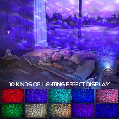 LED Night Light Projector with Bluetooth Speaker &amp; Remote