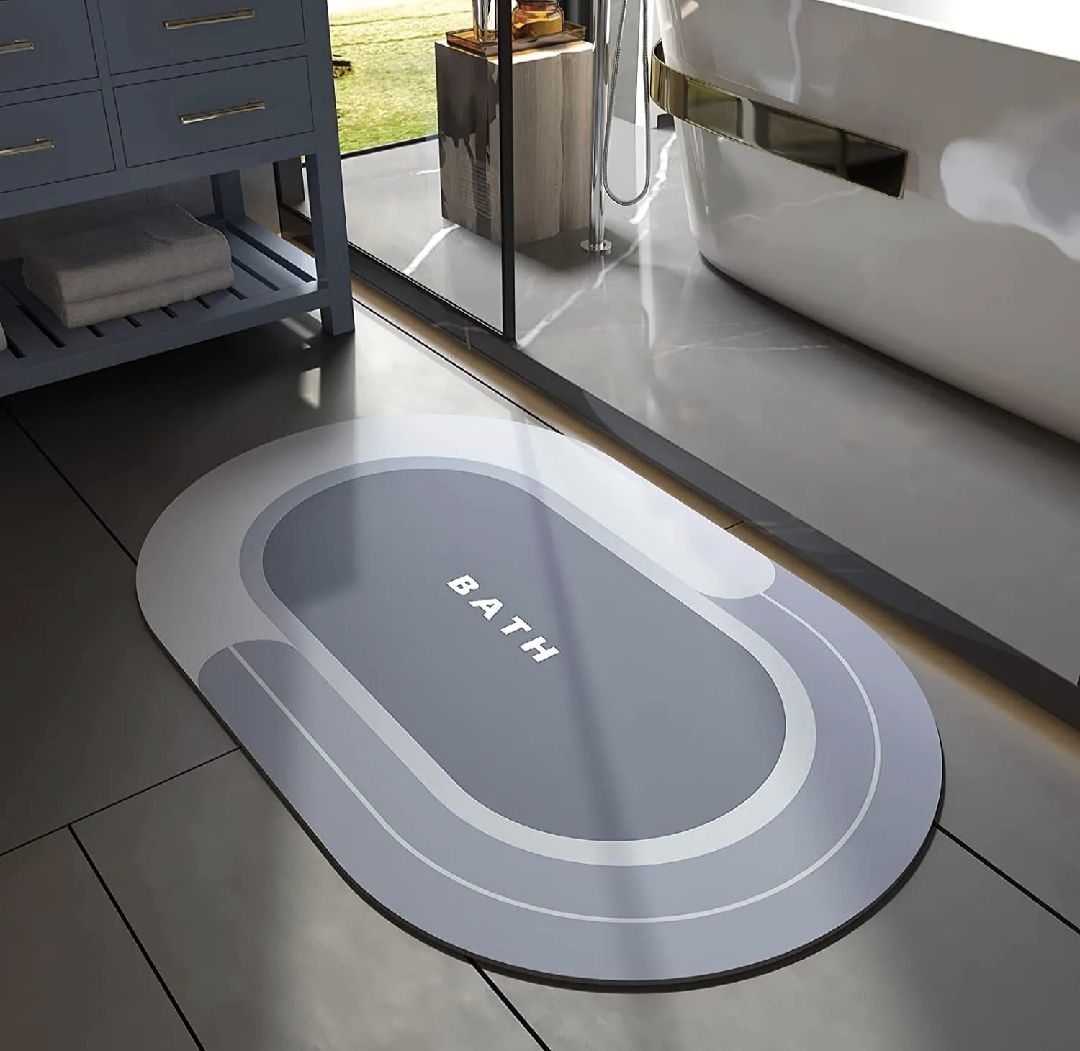 Modern Abstract Marble Design Bathroom Floor Mat