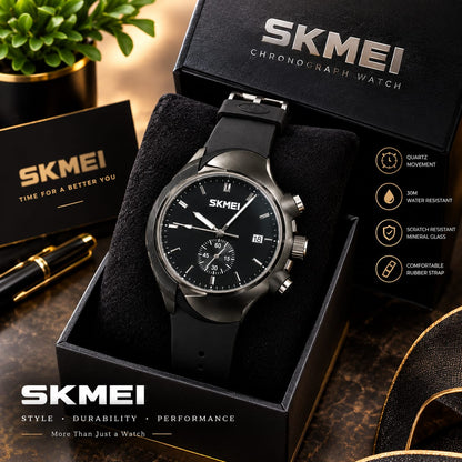 SKMEI Men’s Watch With Box– Stylish &amp; Durable Waterproof Wristwatch