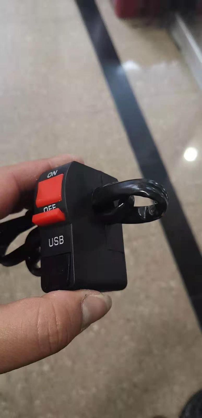 Universal Motorcycle Handlebar Switch with USB Port 5V 2A
