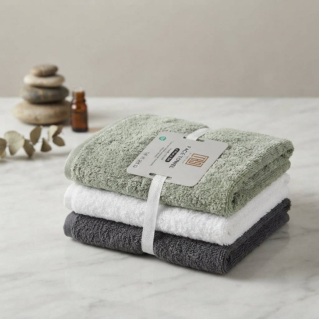 Premium 100% Cotton Face Towel  Soft Absorbent Washcloth