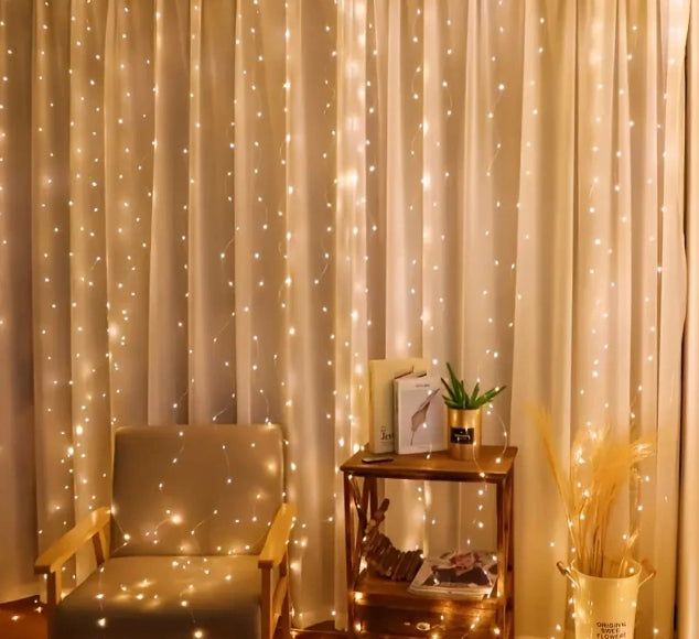 LED Fairy Light Curtain Jaal Golden Color