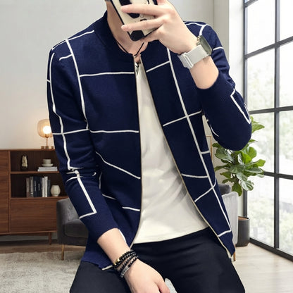Grid Pattern Casual Jacket