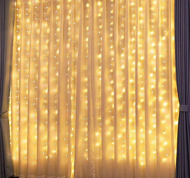 LED Fairy Light Curtain Jaal Golden Color